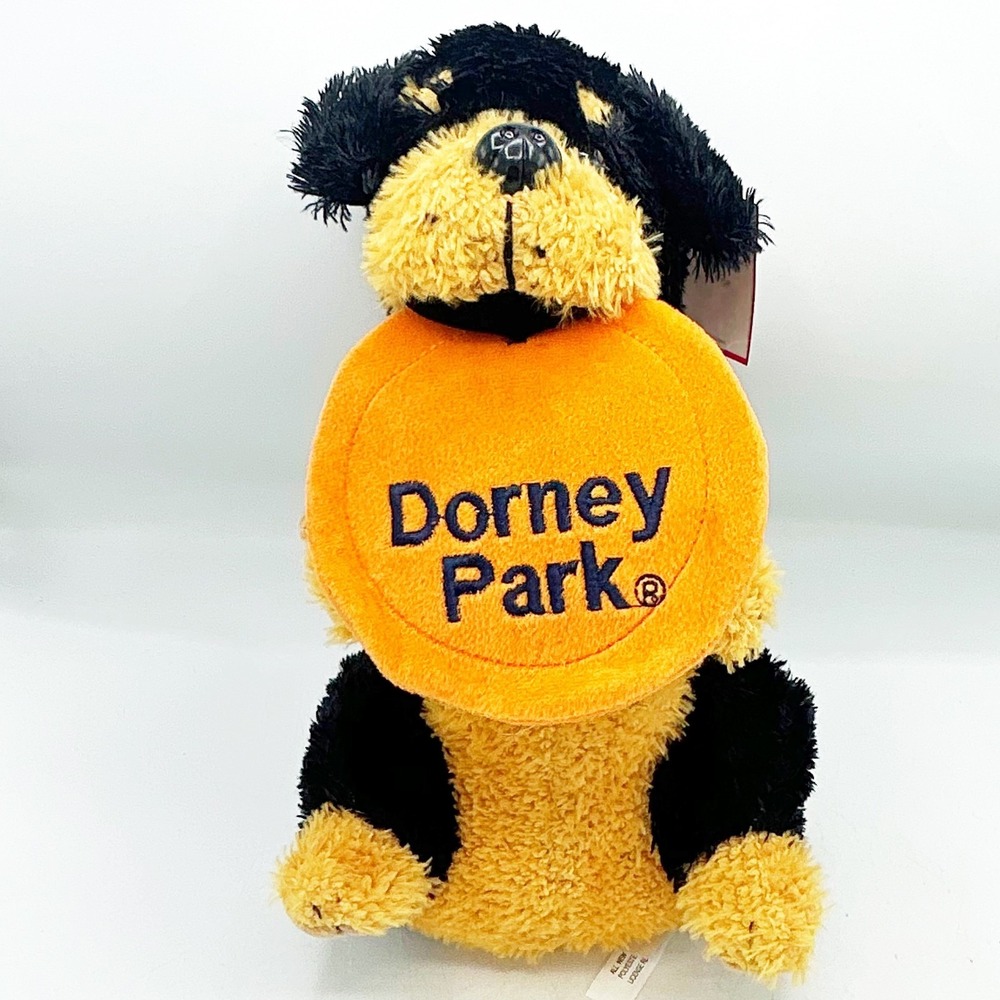 Dorney Park Rottweiler Dog with Frisbee 11.5" H - Picture 2 of 7